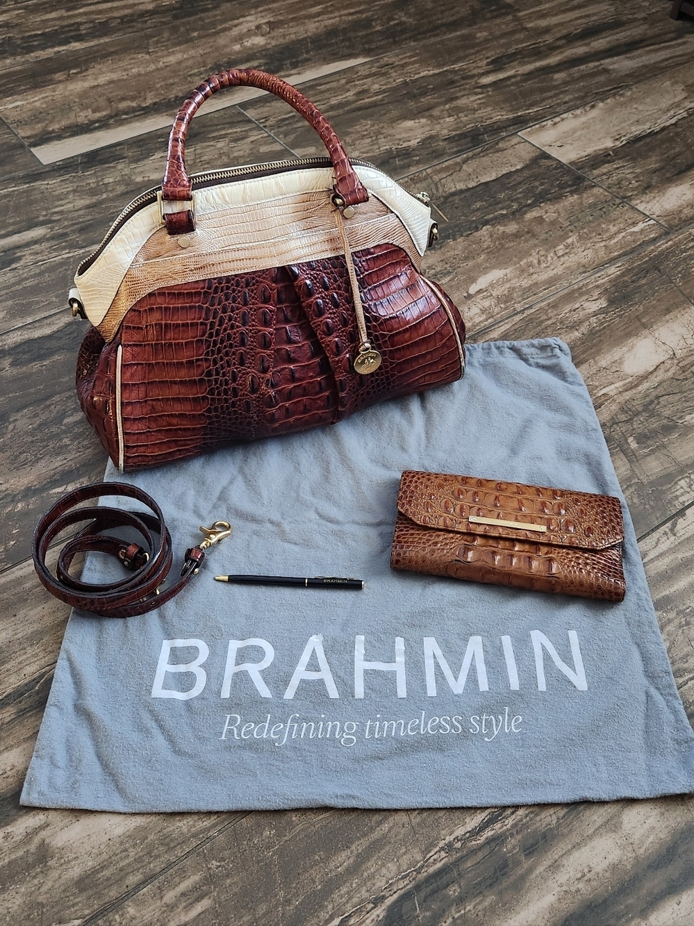 Brahmin Louise Rose Melbourne Satchel - Dillard's ANNIVERSARY EDITION - Picture 16 of 16